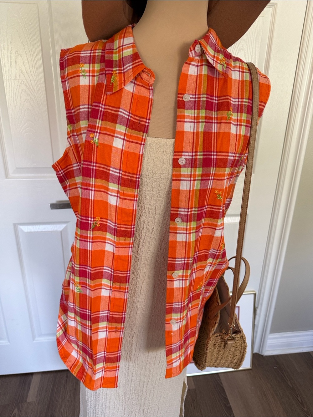 Vintage Bill Blass Plaid Button-Up